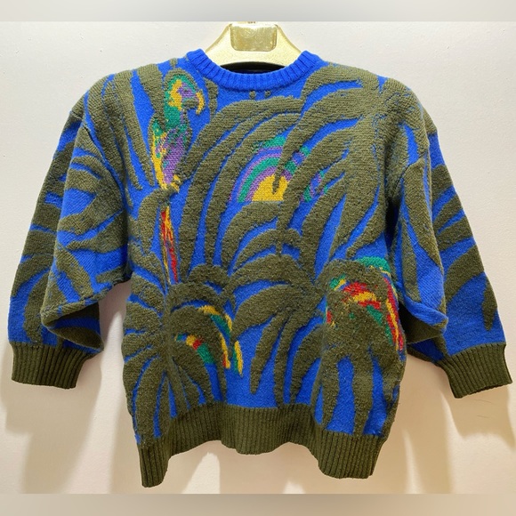 vintage 80’s retro Ms Organically grown chunky sweater 70% acrylic 30% Wool - Picture 1 of 7